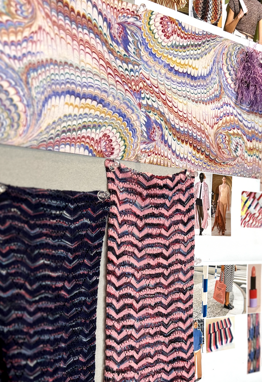 moodboard molli la maille à effet papier marbré