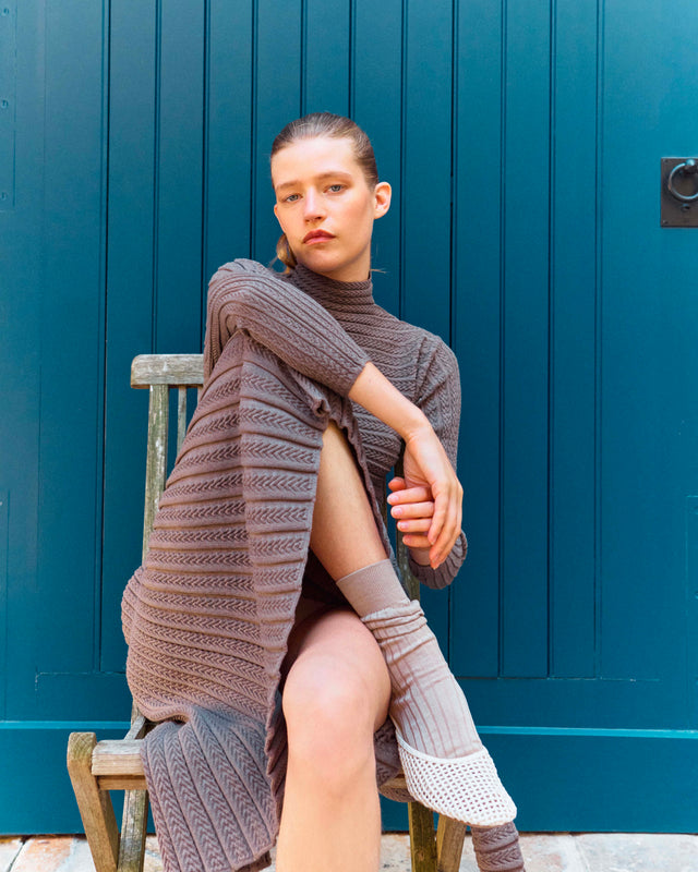 robe longue maille plissée - Image principale