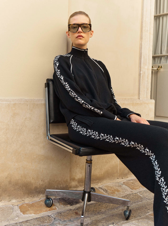 veste zippée maille florale - Image principale