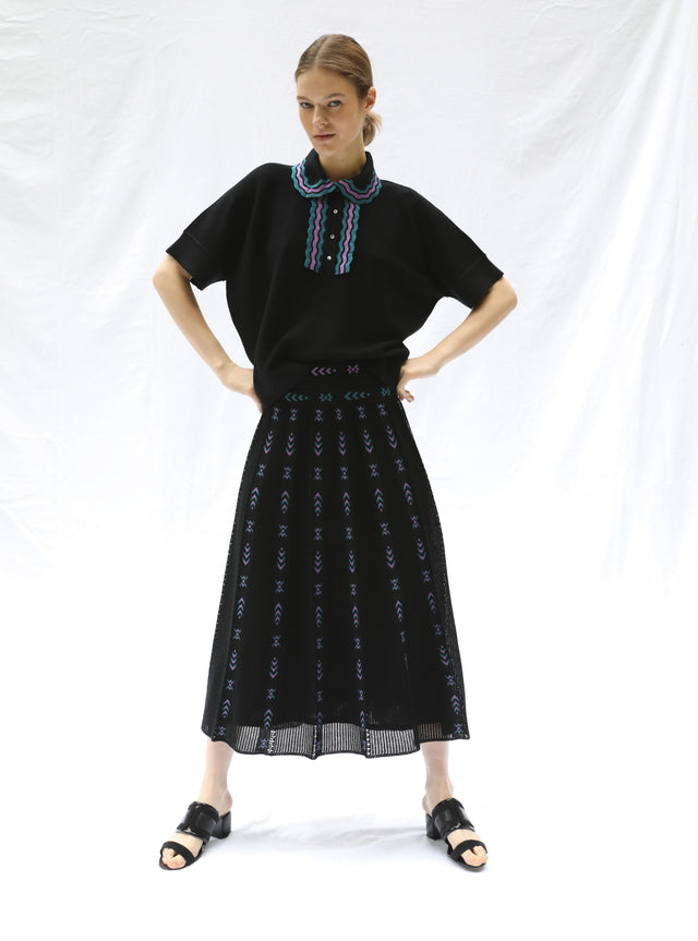 jupe longue maille ikat - Image principale