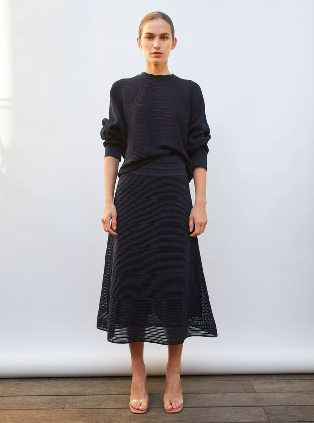 long pointelle knit skirt - Image principale