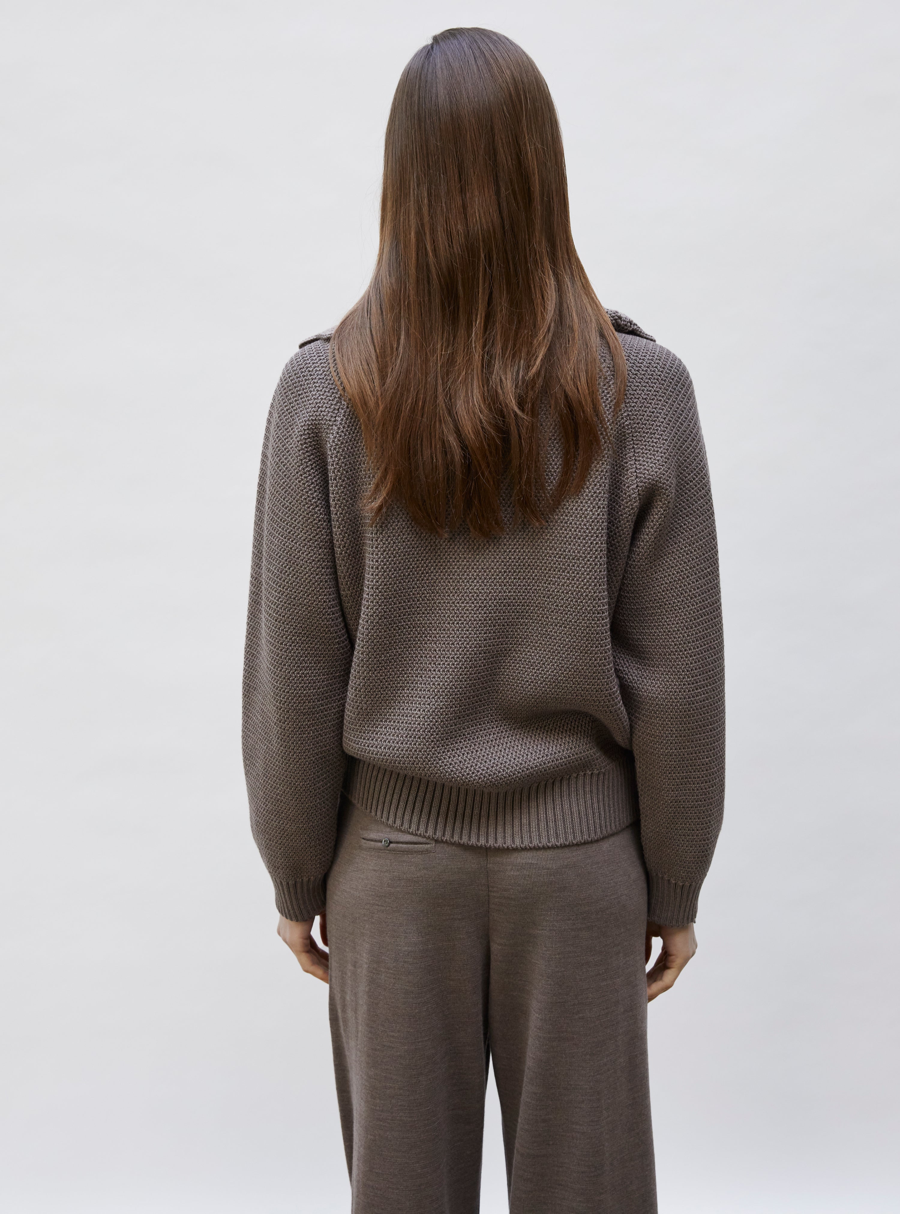 Vareuse en maille ondulée Châtaigne - Molli