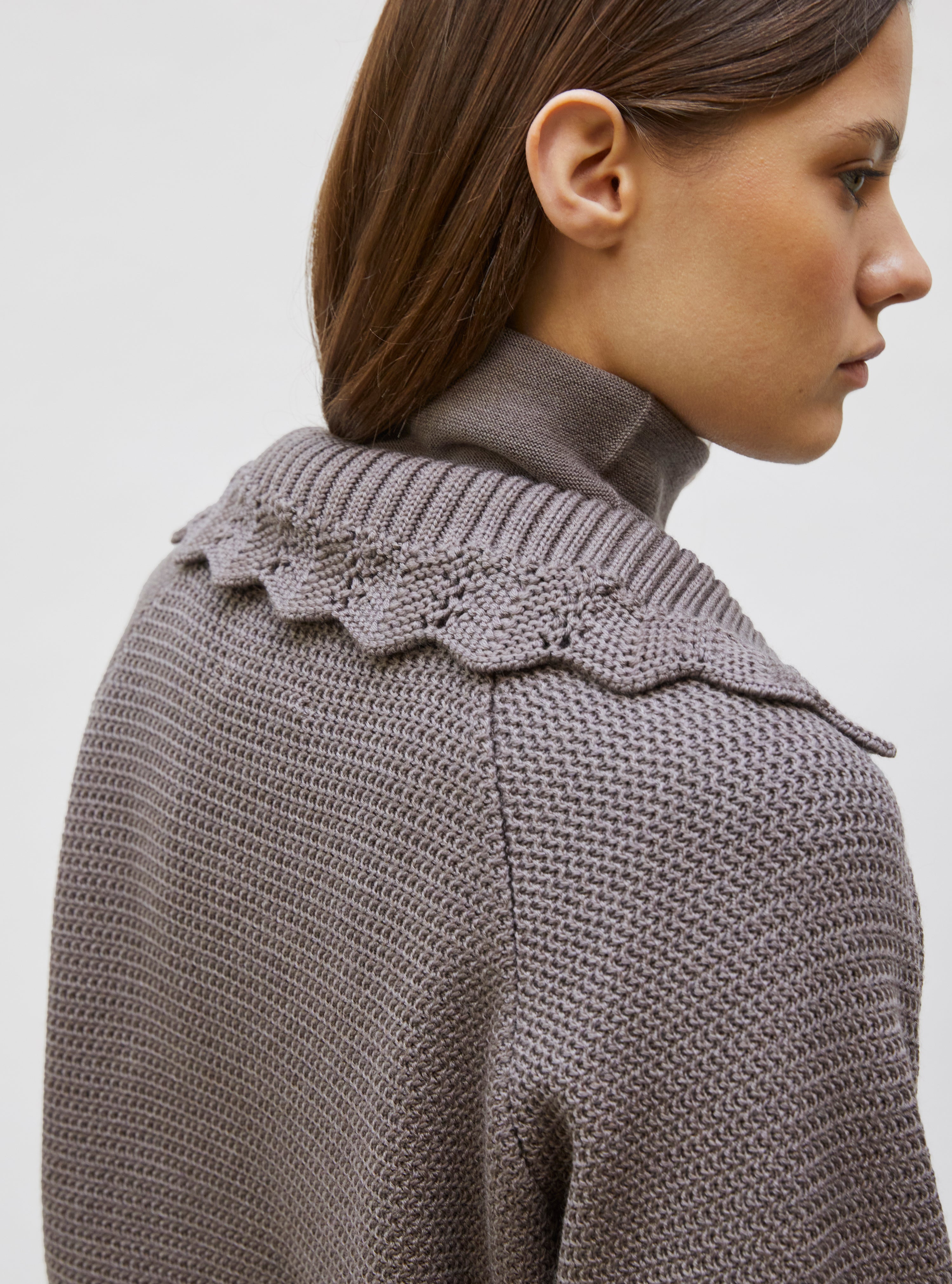 Vareuse en maille ondulée Châtaigne - Molli