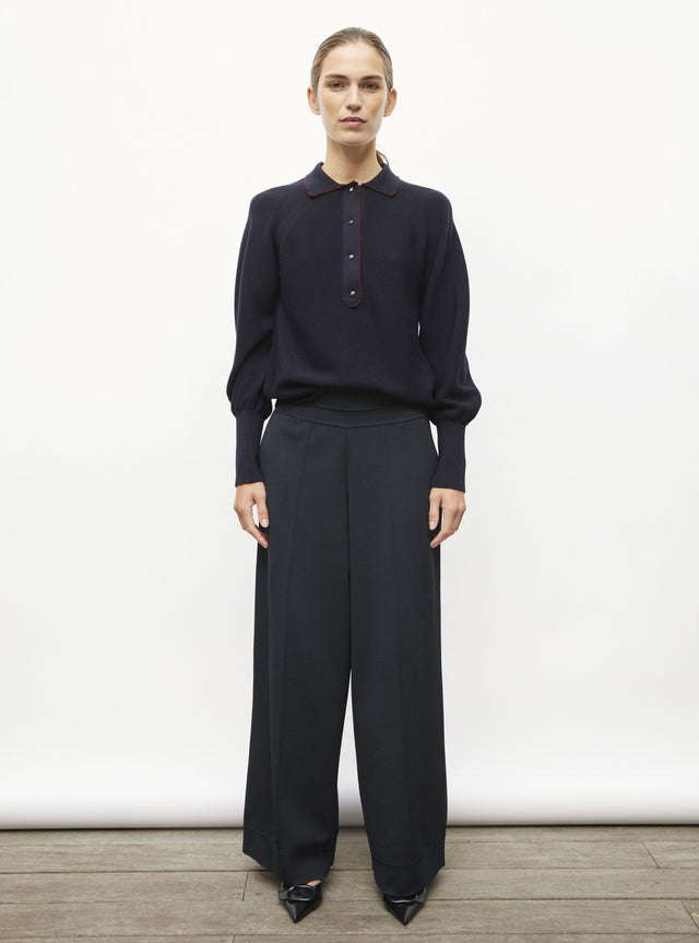 fine polo shirt with picot edging - Image principale