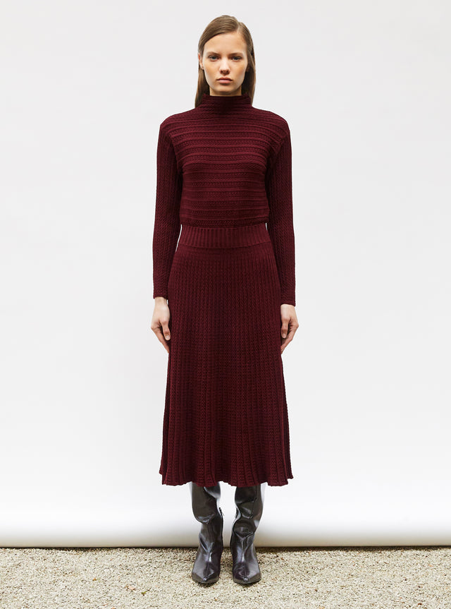 Robe longue maille plissée - Image principale