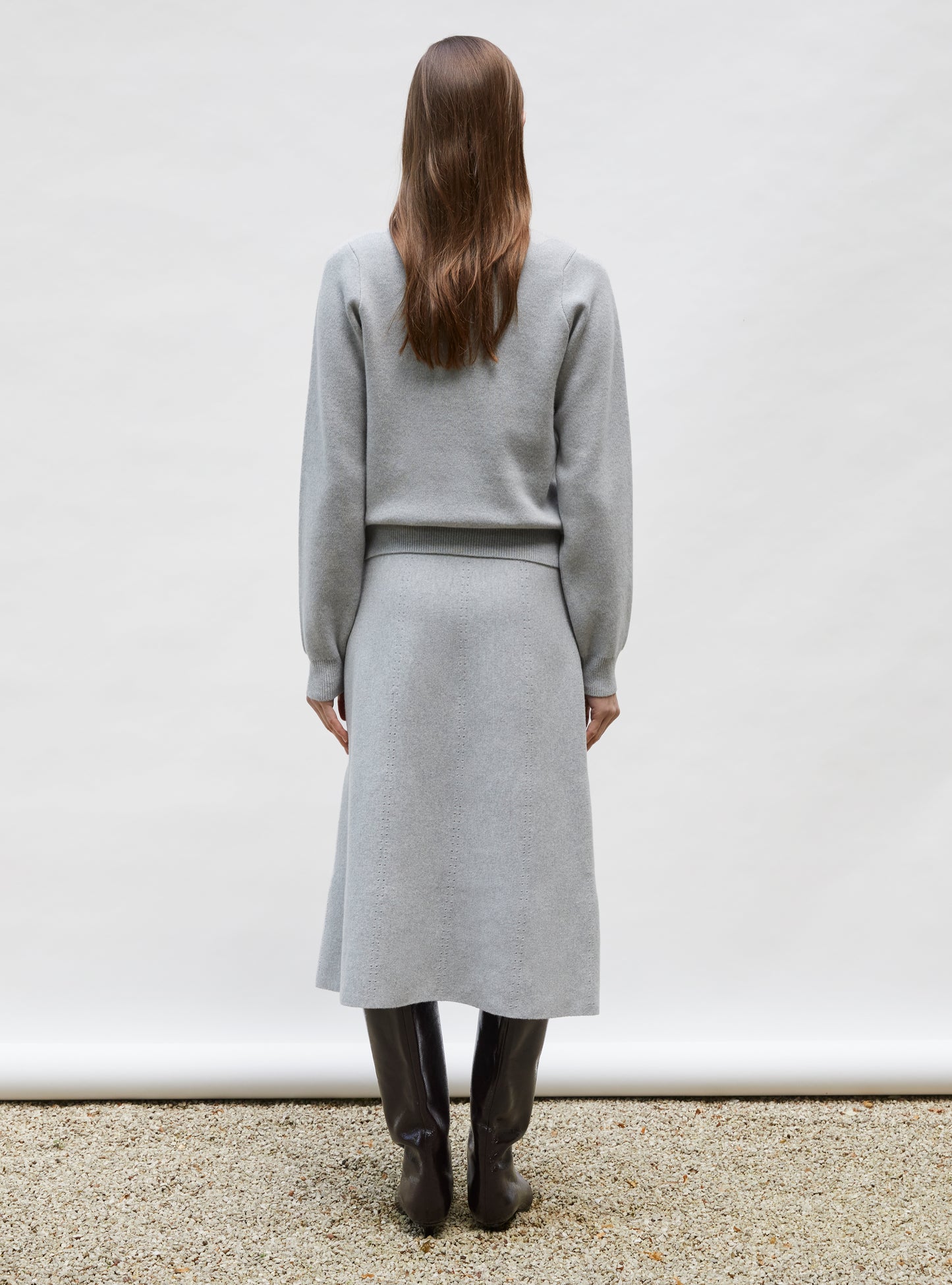 Cardigan maille brodé main Gris souris - Tops de luxe