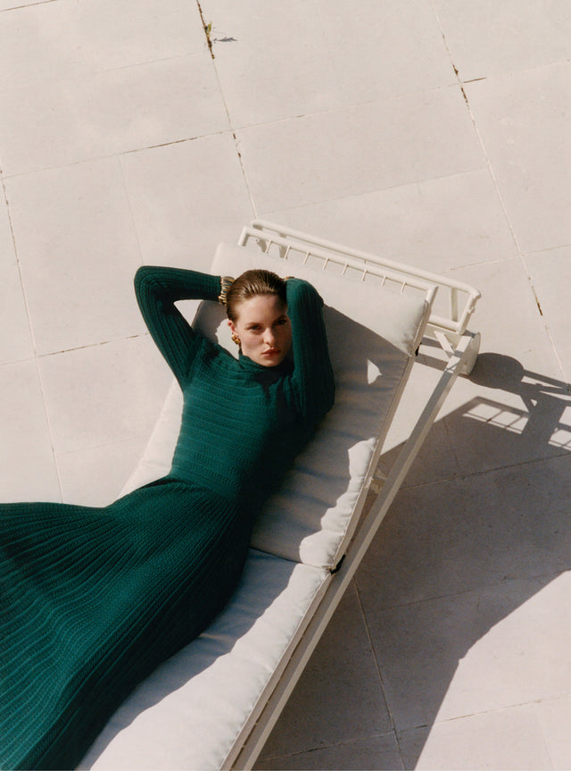 Robe maxi maille plissée - Image principale