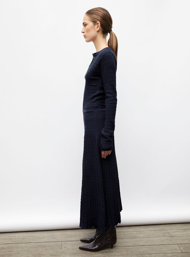 fluid wicker-knit dress - Image principale