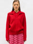 Vareuse en maille ondulée Rouge vif - Vêtement en maille de luxe Molli