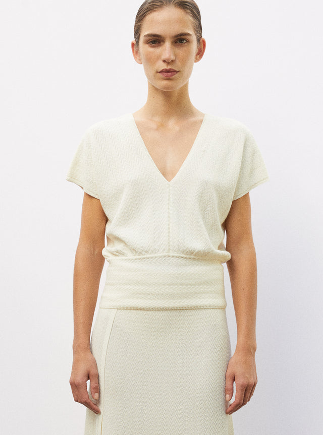 top in herringbone knit - Image principale