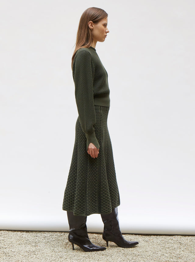 basket-weave knit skirt - Image principale