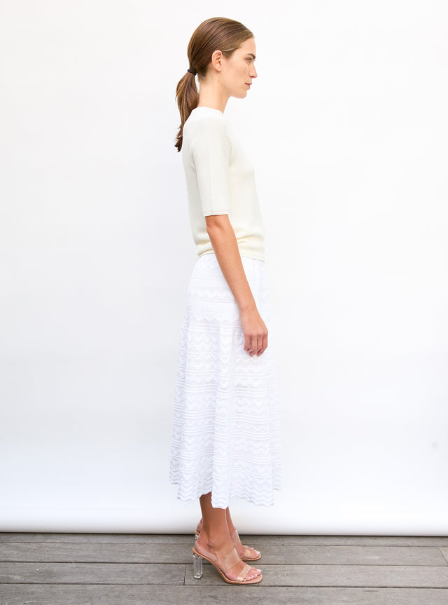 Long skirt in a rick-rack knit - Image principale