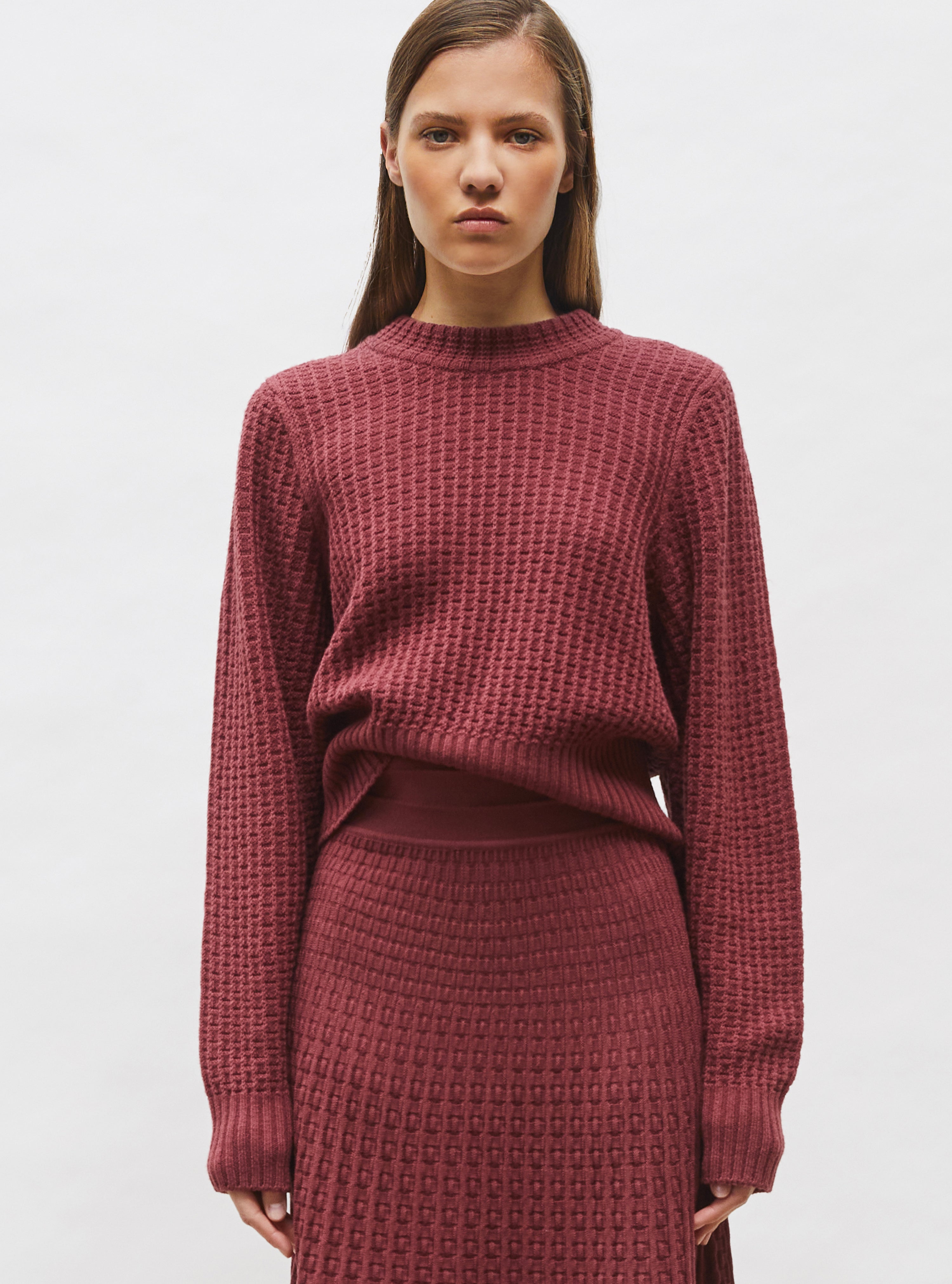 Pull en maille de luxe Molli - Pull fin maille gaufrée Angelina