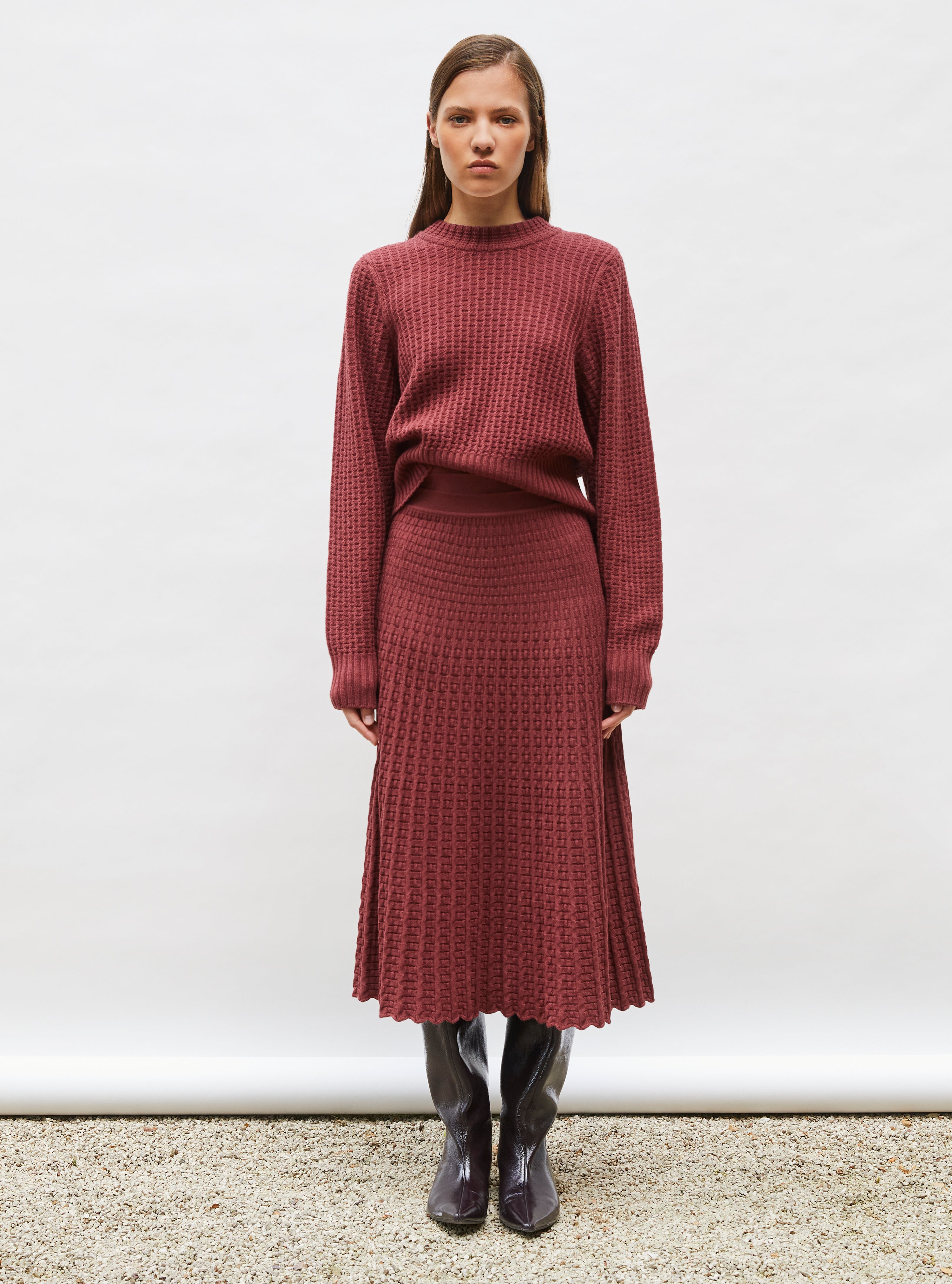 Pull fin maille gaufrée Angelina - Vêtement en maille de luxe Molli