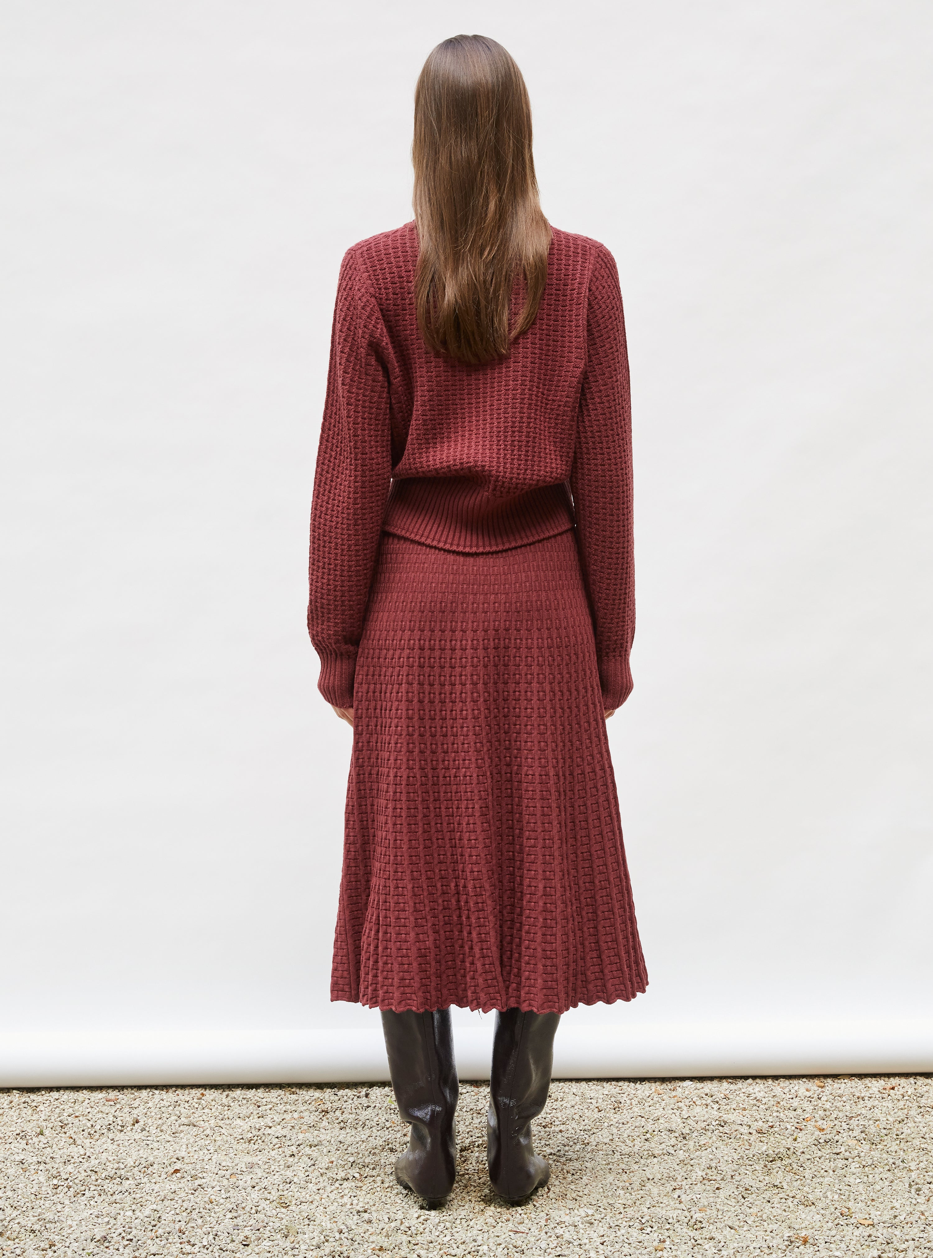 Pull fin maille gaufrée Angelina - Vêtement de luxe femme