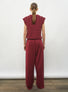 pantalon fluide maille légère rouge brule - Pantalon de luxe