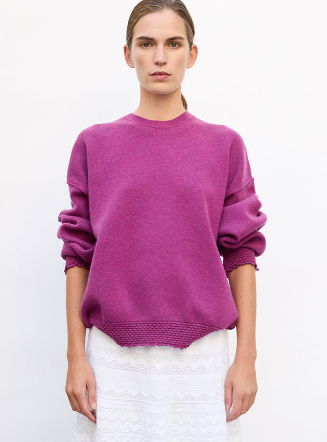 Sweat loose finitions smockées - Image principale