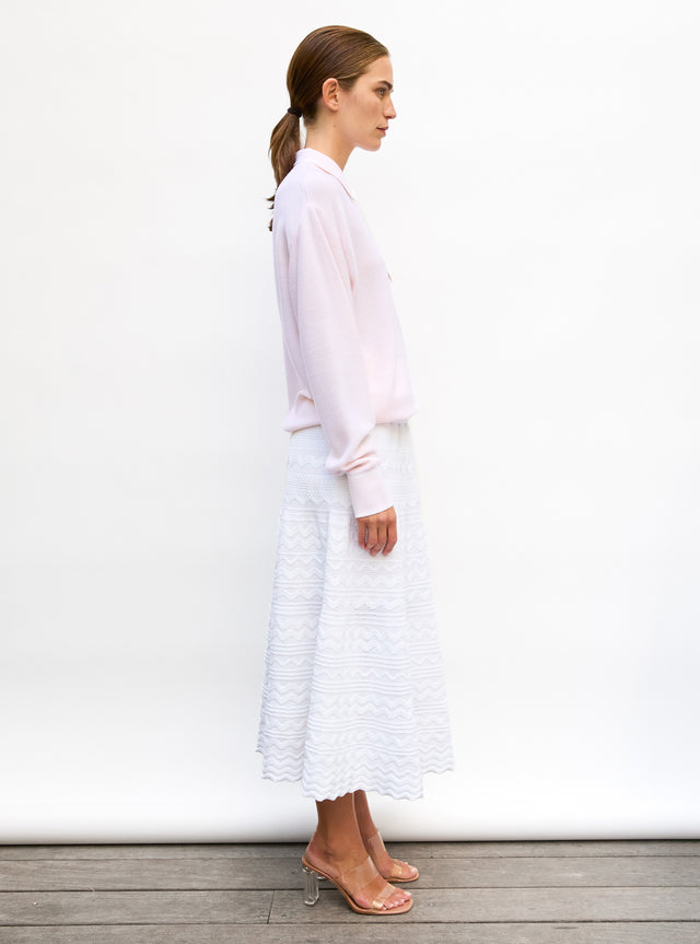 Knit shirt with band-trimmed collar - Image principale