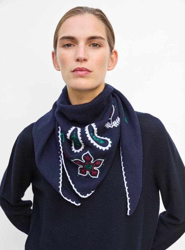 Grand bandana brodé maille - Image principale