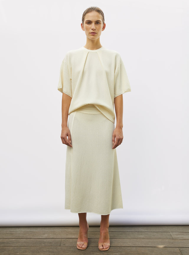 slit skirt in herringbone knit - Image principale