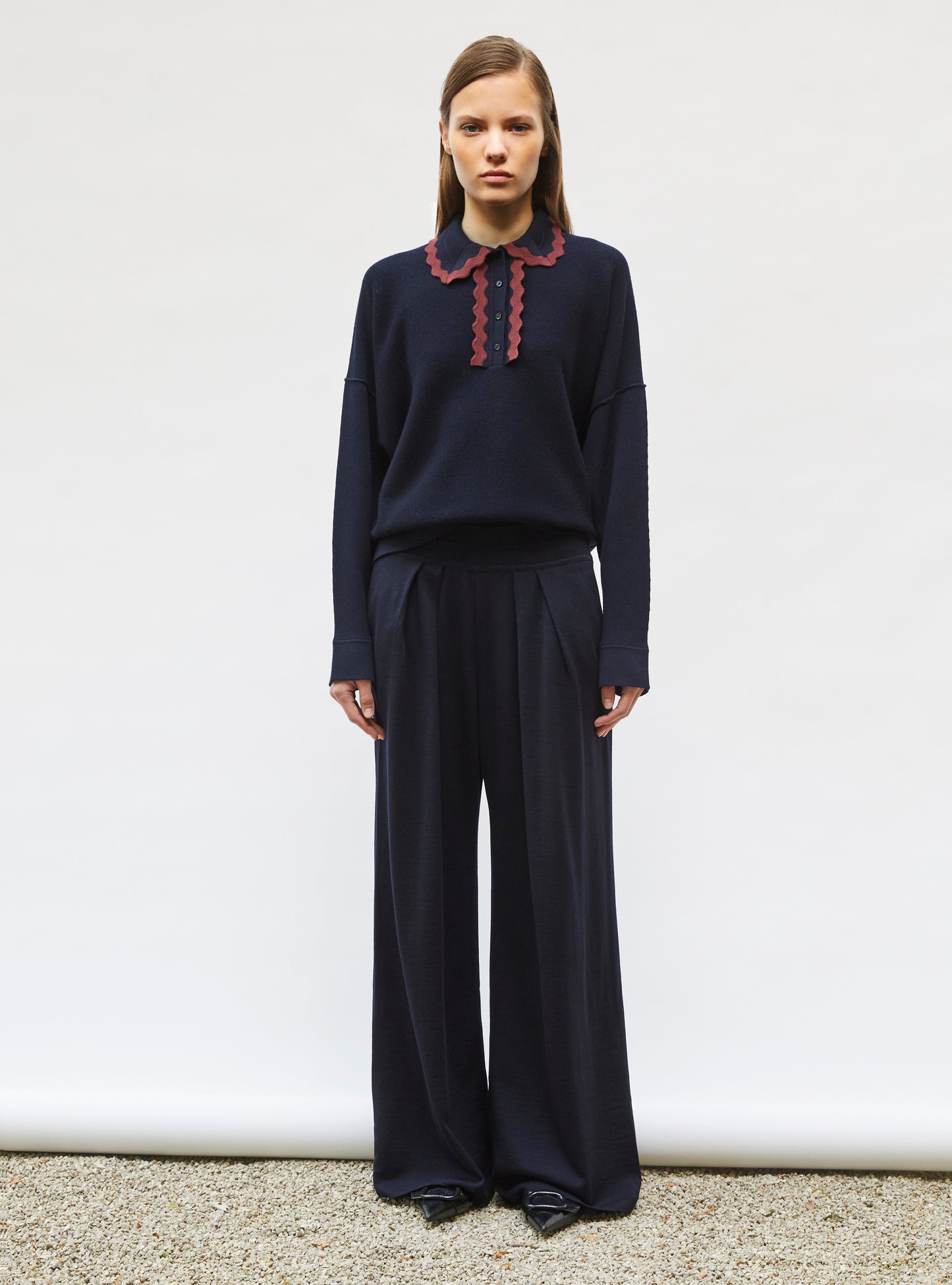 Pantalons de luxe femme - Pantalon fluide en maille