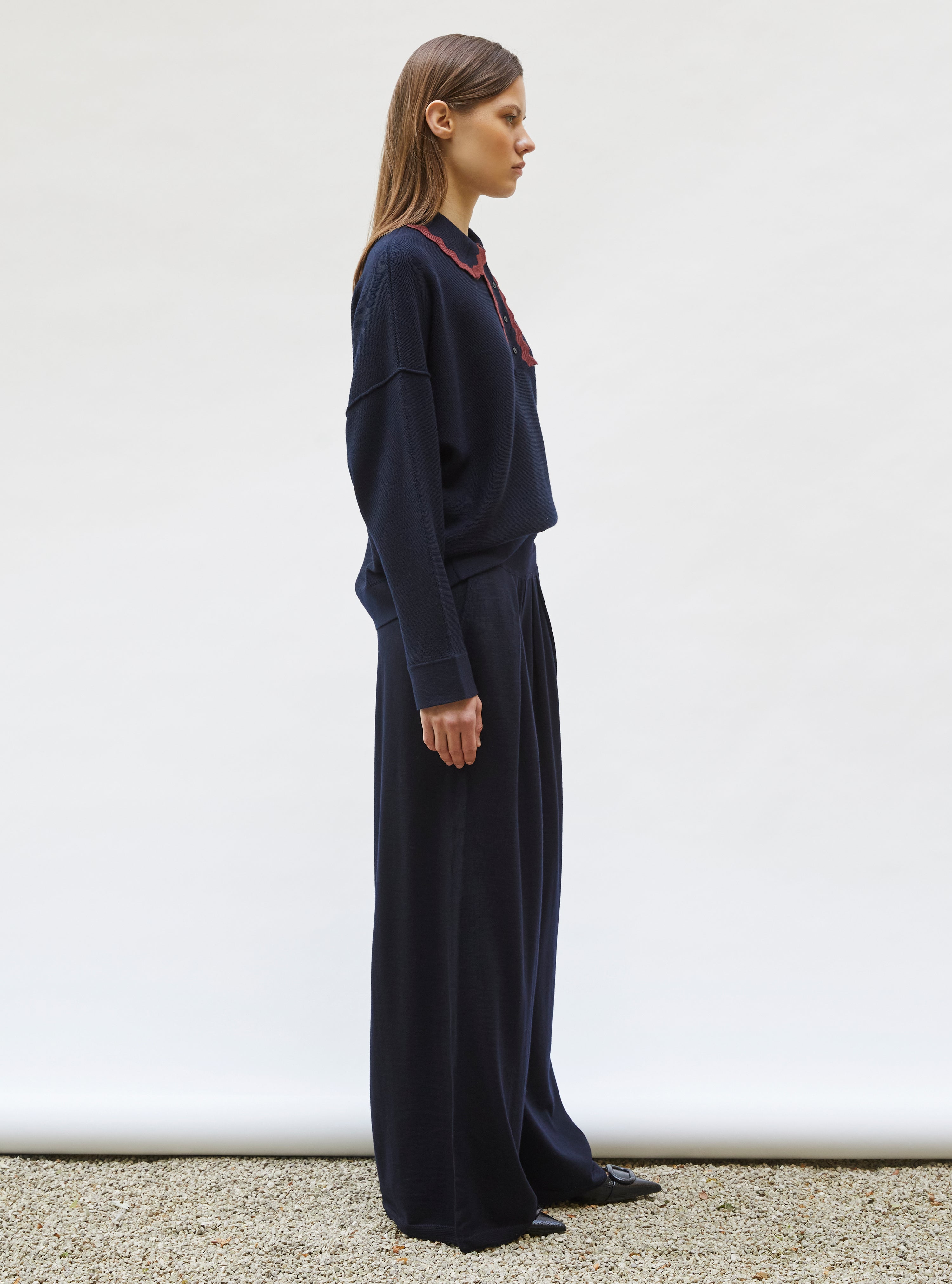 Chemise maille col croquet Nuit-Angelina - Vêtement de luxe femme