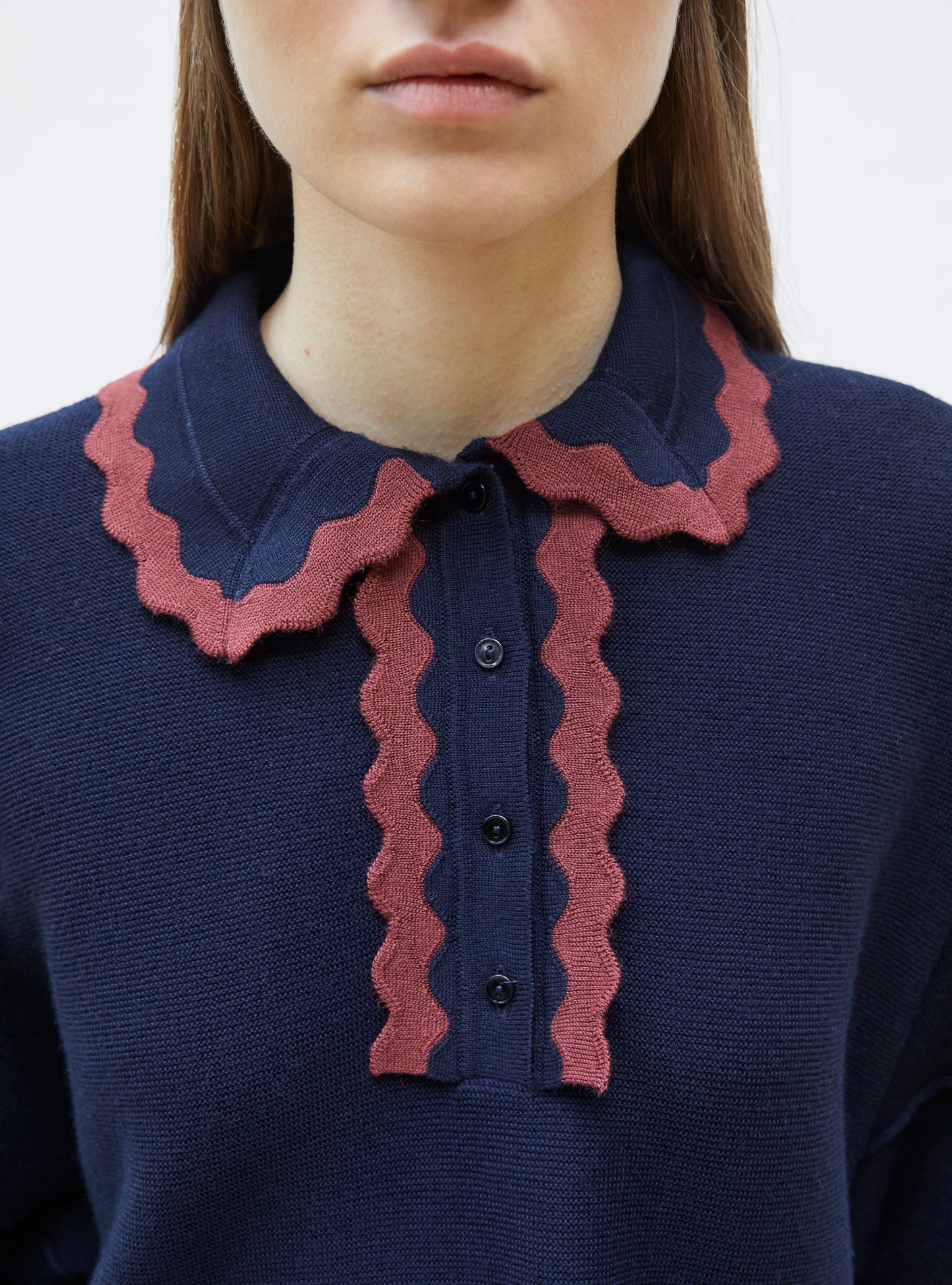 Chemise maille col croquet Nuit-Angelina - Molli