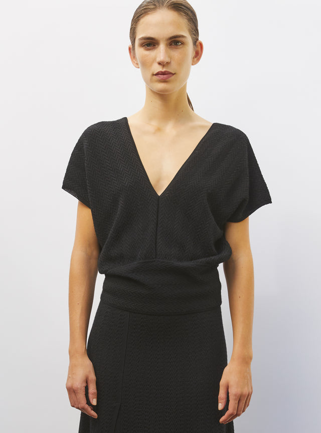 top in herringbone knit - Image principale