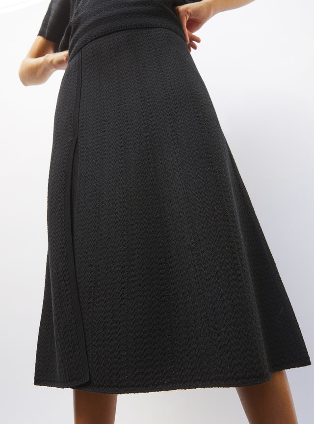 slit skirt in herringbone knit - Image principale
