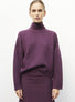 Pull maille résille de laine prune - Vêtement en maille de luxe Molli
