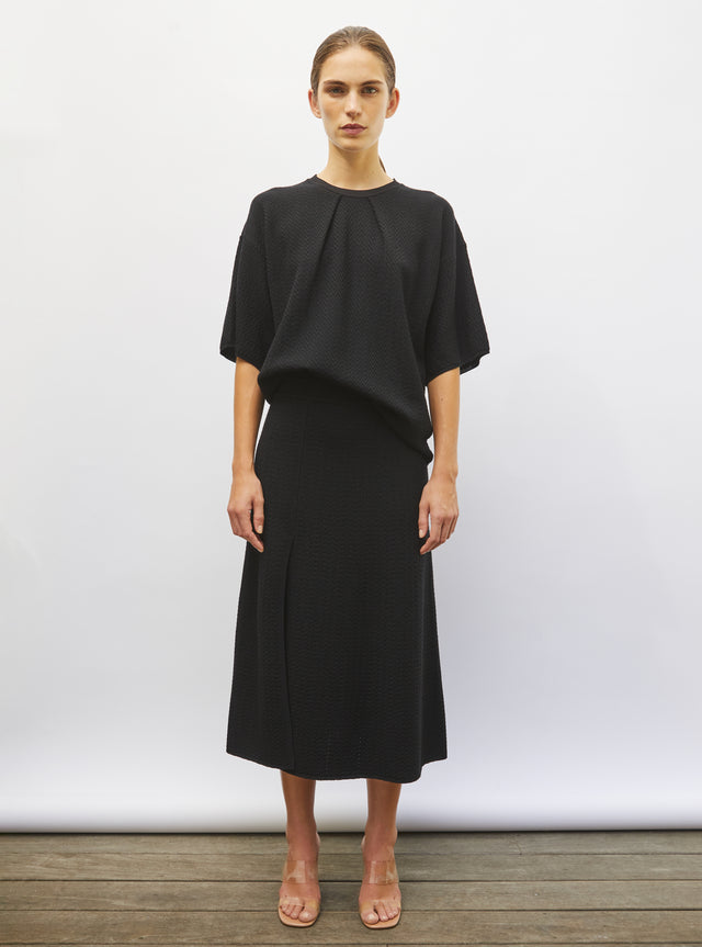 fine top in herringbone knit - Image principale