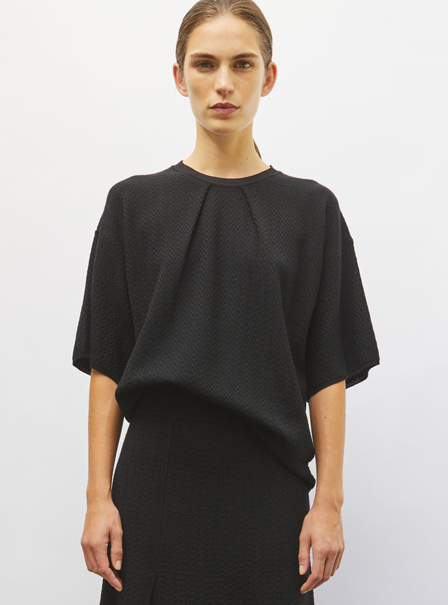 fine top in herringbone knit - Image principale