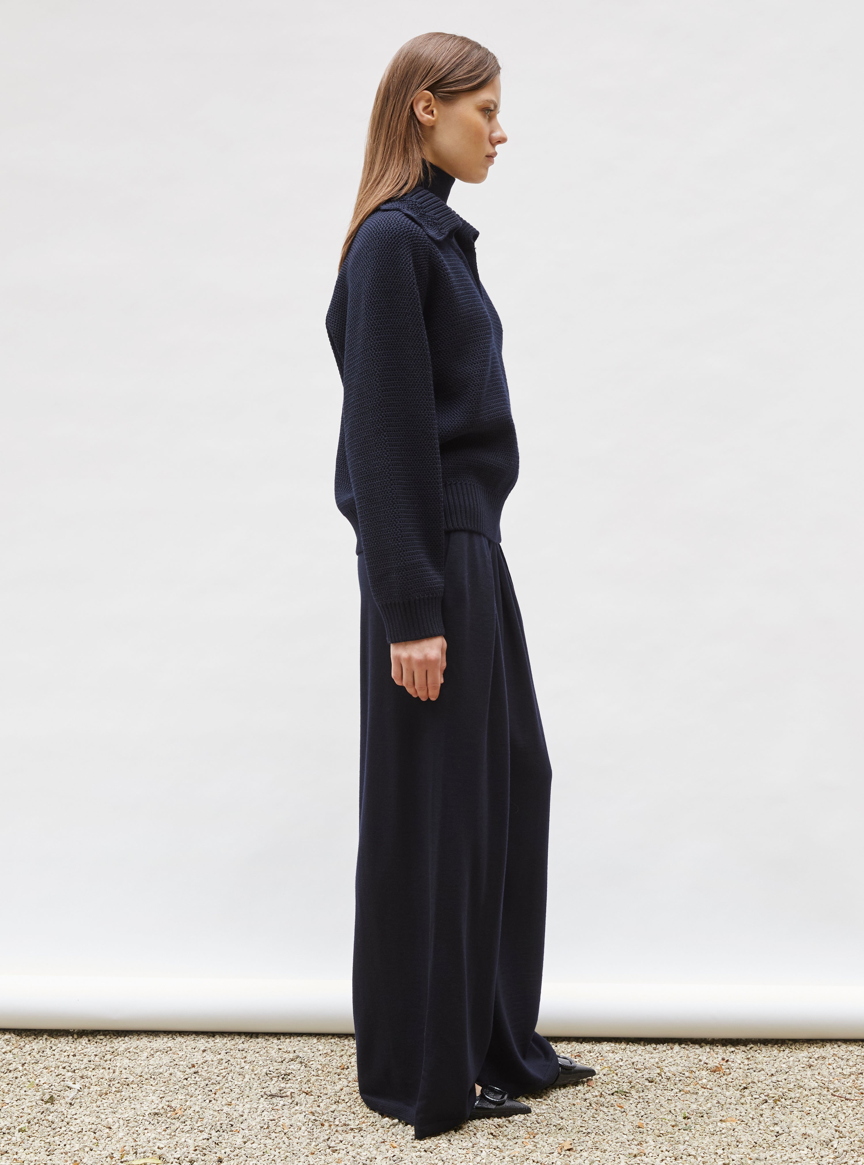 Vareuse en maille ondulée Nuit - Vêtements de luxe femme