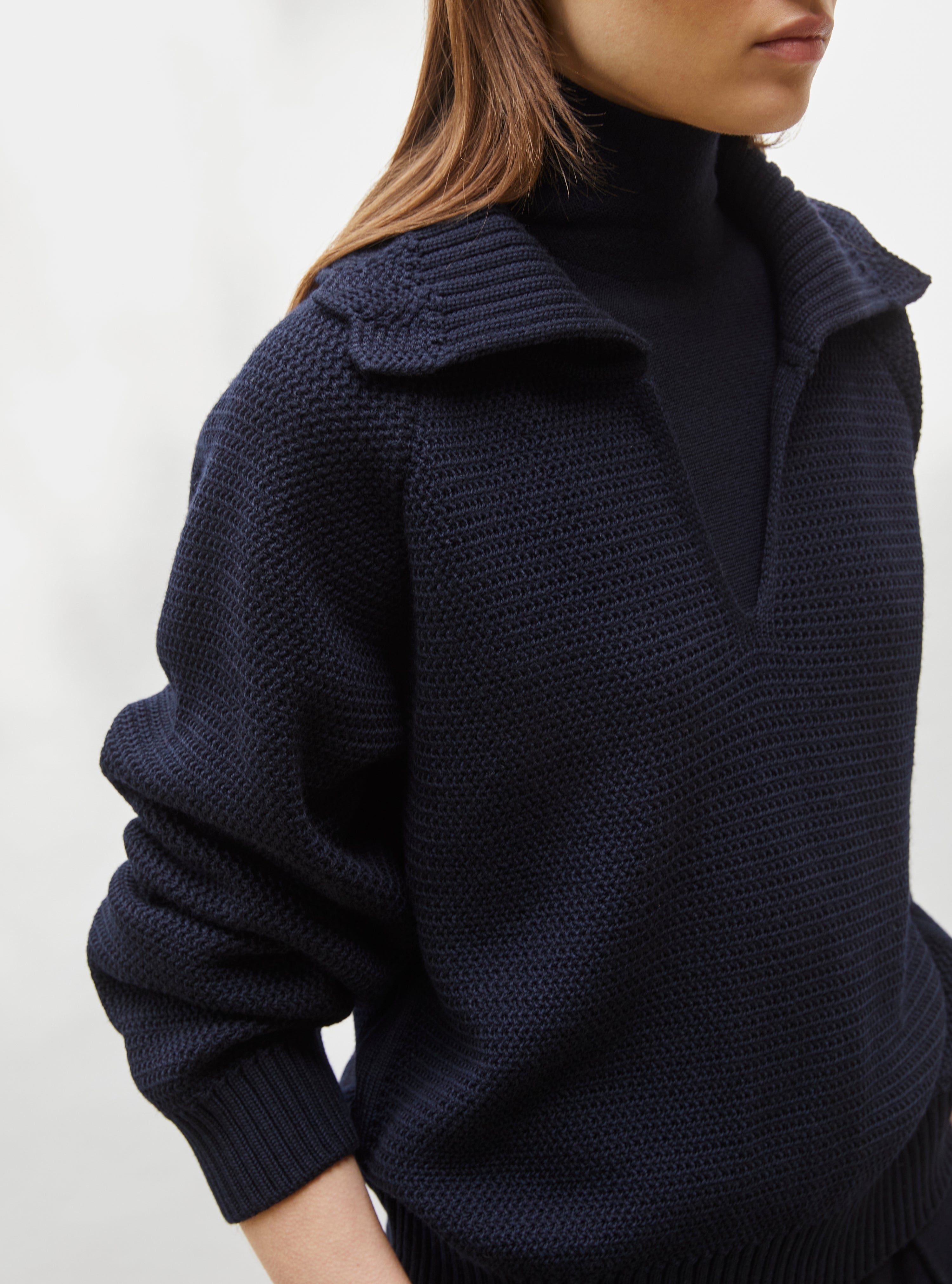 Vareuse en maille ondulée Nuit - Molli