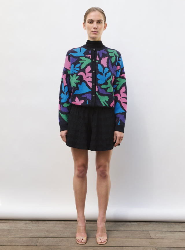 Cardigan jacquard multicolore - Image principale