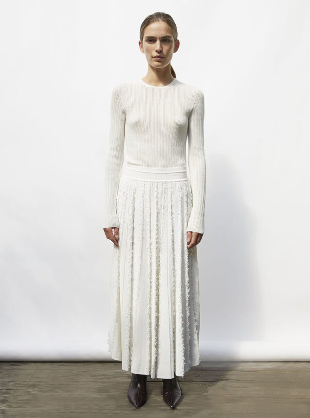 long dotted-swiss knit skirt - Image principale