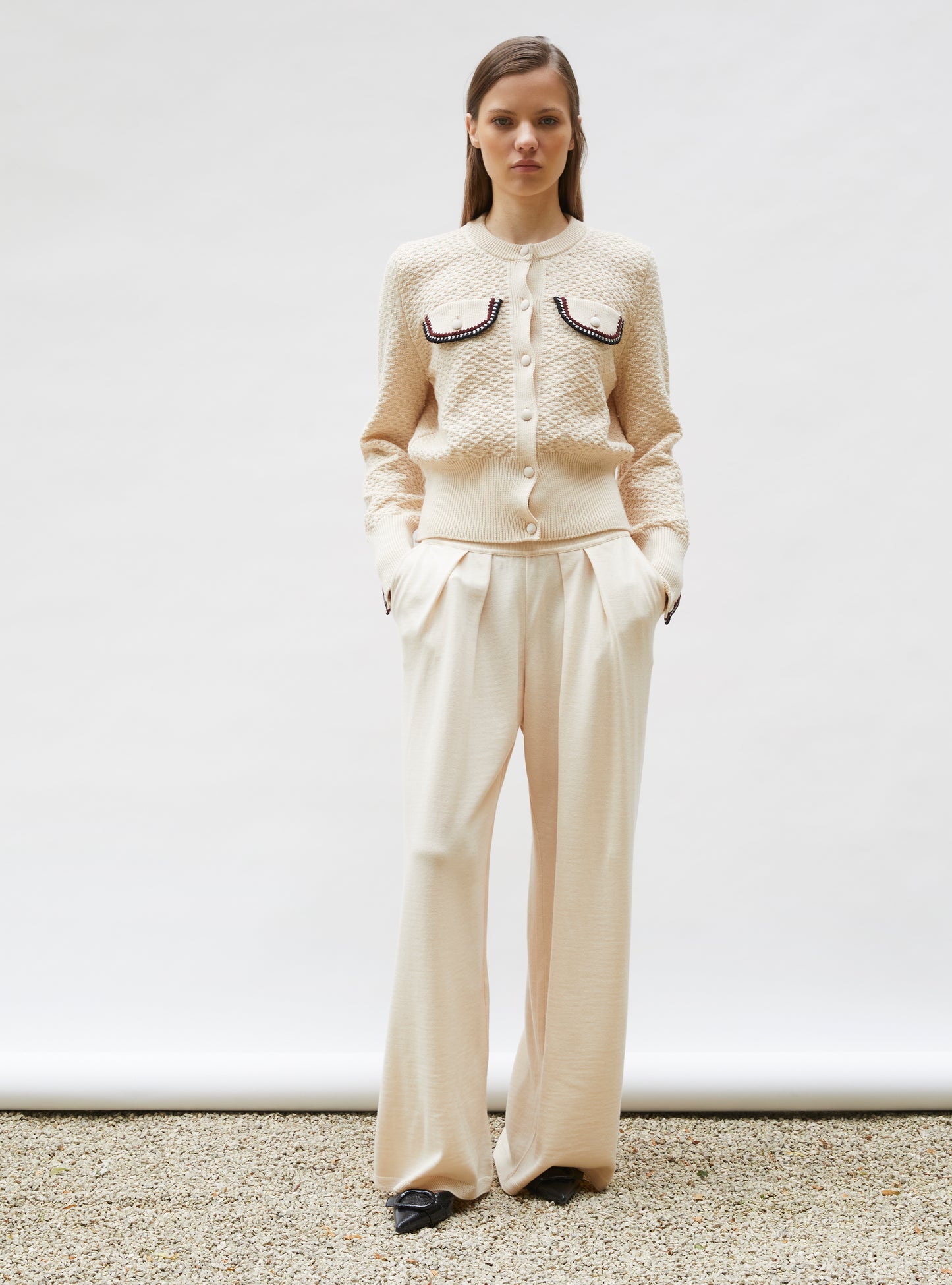 Pantalon fluide maille fine jersey Dune - Vêtement de luxe femme