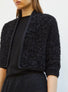 Cardigan de luxe femme - Boléro court maille plumetis Noir profond