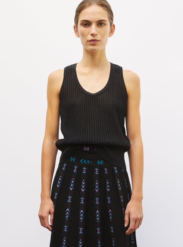 pointelle knit tank top - Image principale