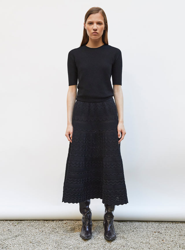 top fin maille manches coudes - Image principale