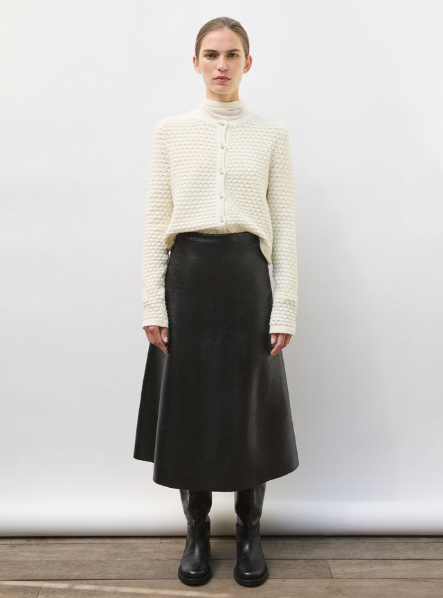 Jupe longue maille effet cuir - Image principale