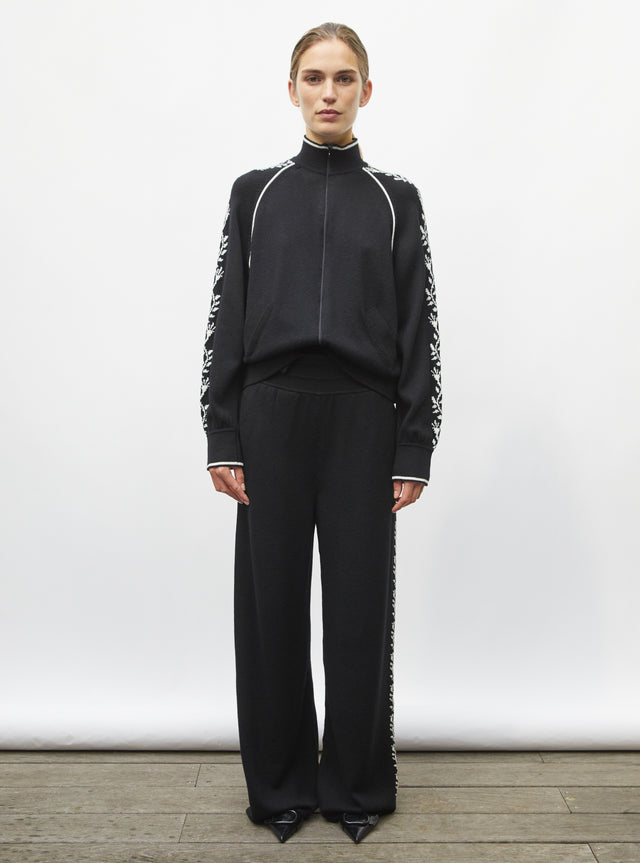 jacket with floral knit trim - Image principale