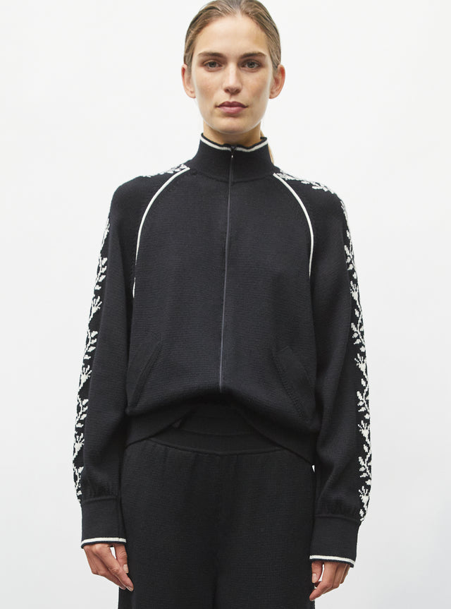 jacket with floral knit trim - Image principale