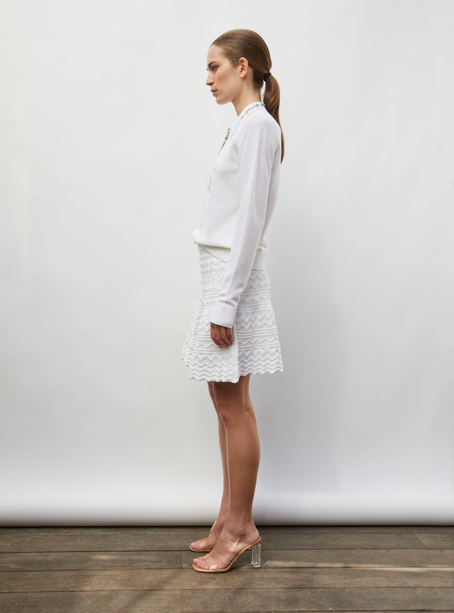Chemise maille brodée fleurs - Image principale