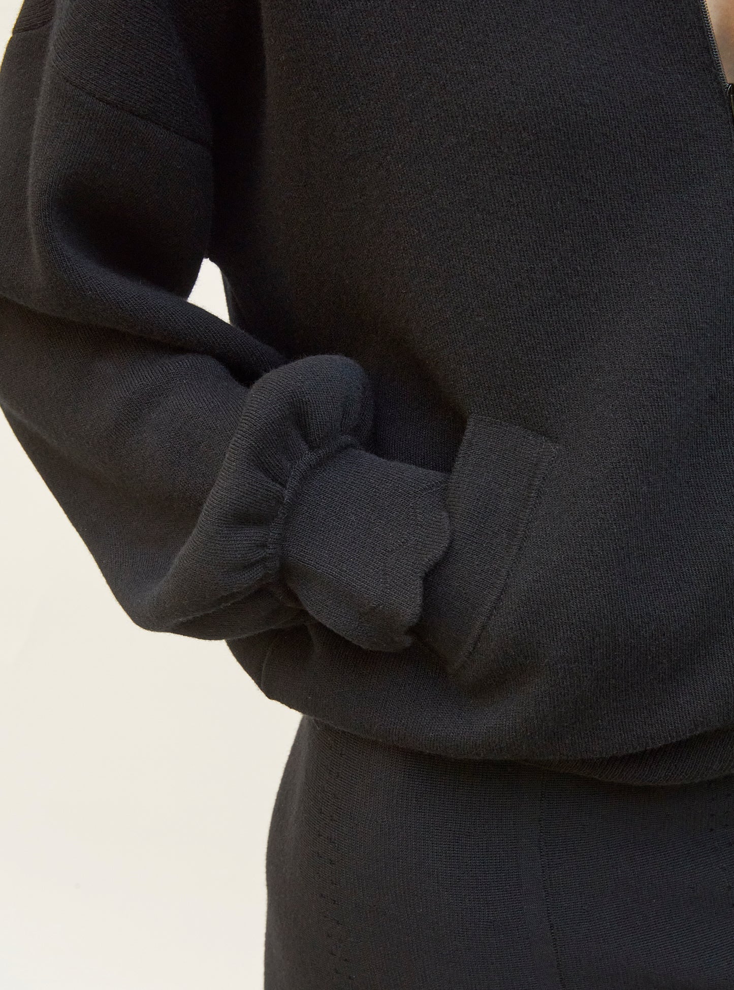 Veste en maille col croquet Noir profond - Vêtement de luxe femme