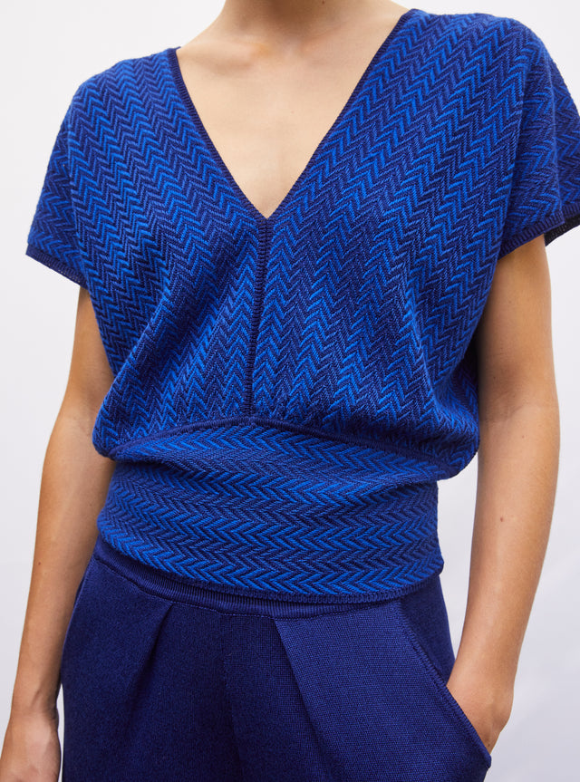 top in herringbone knit - Image principale