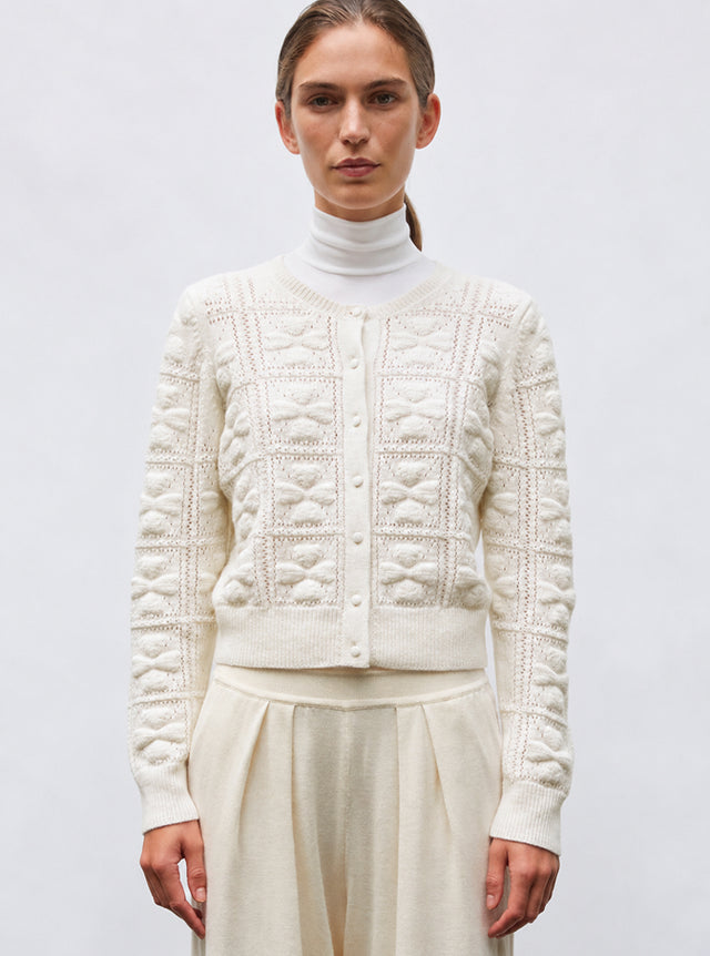 Cardigan doux maille trèfle - Image principale
