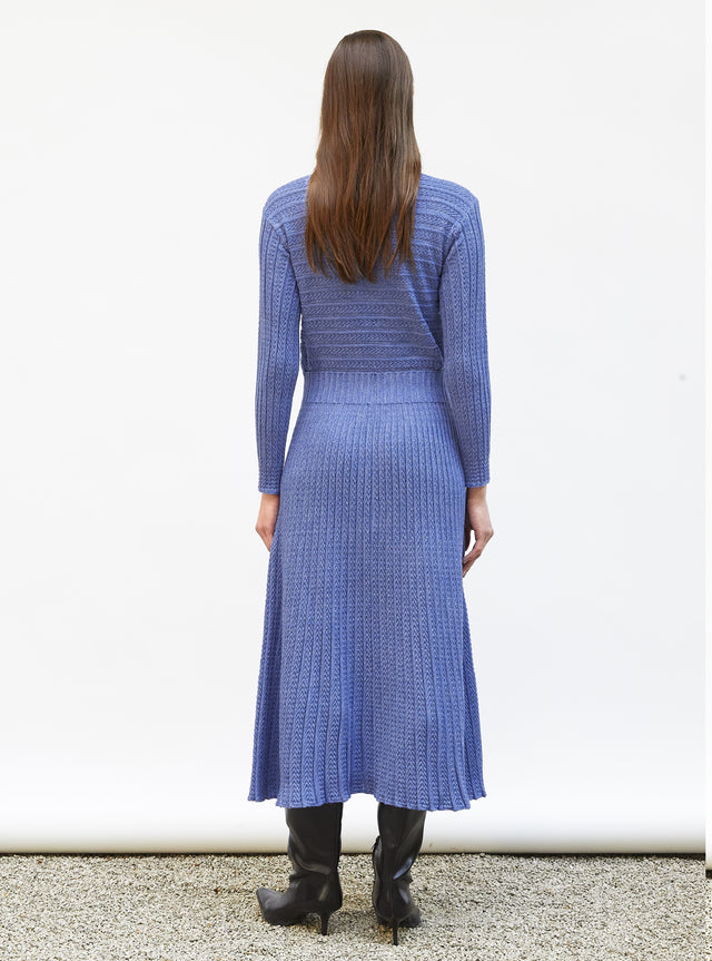 long dress in pleated knit - Image principale