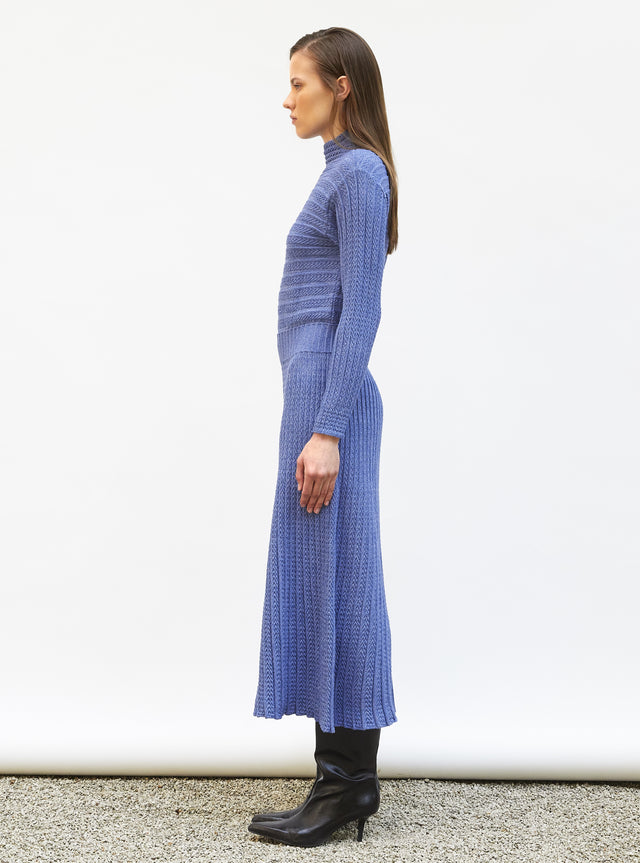 long dress in pleated knit - Image principale