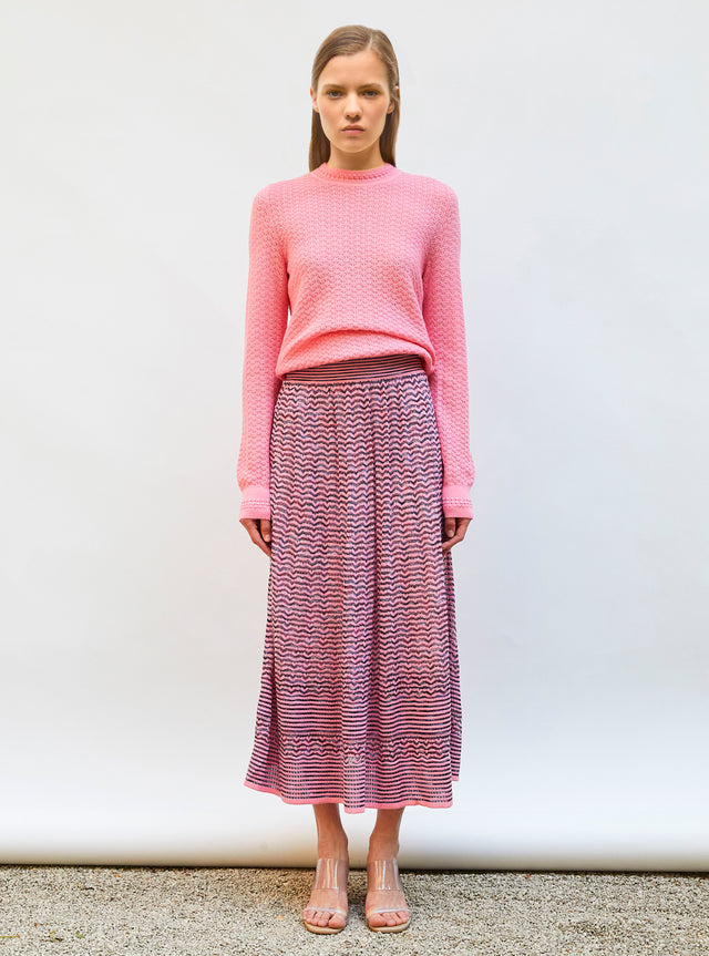 straight top in pointelle knit - Image principale